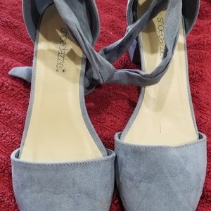 SOLD Denim block heel shoe